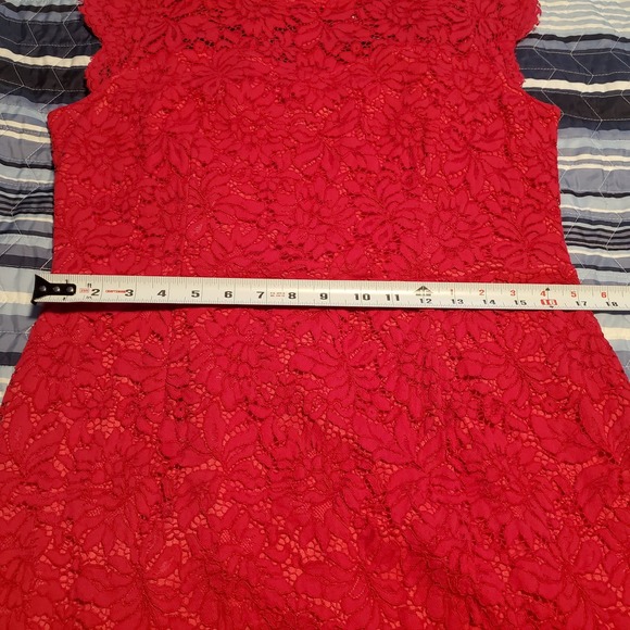 Miusol Size L Raspberry Pink Lace Zip up Sheath Dress TINY FLAW (marked 1X) - Picture 8 of 13